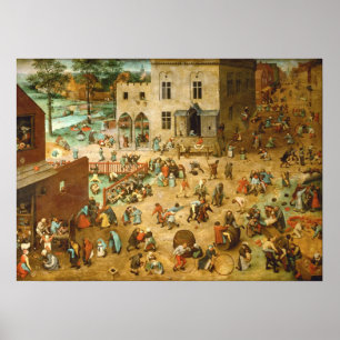 HD Childrens Games 1560 door Pieter Bruegel de El Poster