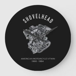 HD-motorfiets met videokettwin Shovelhead Engine D Grote Klok