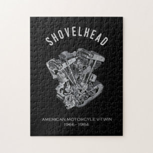 HD-motorfiets met videokettwin Shovelhead Engine D Legpuzzel