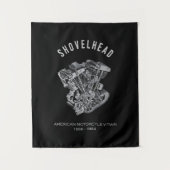 HD-motorfiets met videokettwin Shovelhead Engine D Wandkleed (Voorkant)