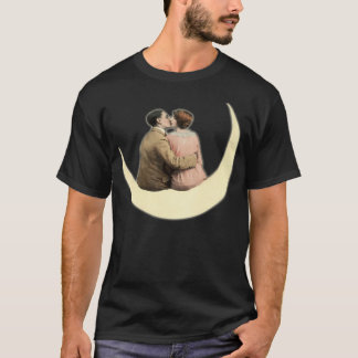 Hd. Paar kussen op de maan.  papier T-shirt