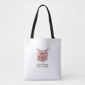 HD. WT-Canvas tas - Wit met zwart handvat (Voorkant)