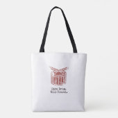 HD. WT-Canvas tas - Wit met zwart handvat (Achterkant)