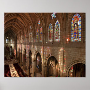 HDR afbeelding van Basilica interior, Quito, Ecuad Poster