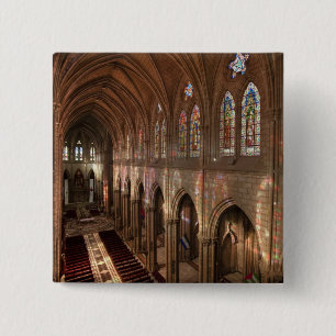 HDR-beeld van het interieur van de Basiliek, Quito Vierkante Button 5,1 Cm