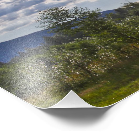 HDR Summer Scene met Clouds met Scriptversie Foto Afdruk (Hoek)