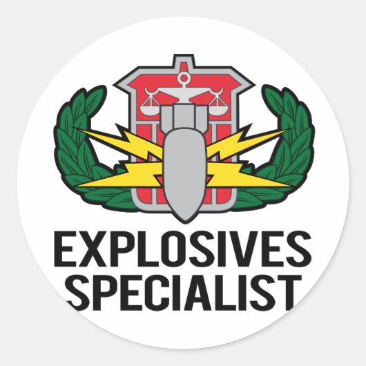 HDS Explosives Specialist Ronde Sticker (Voorkant)