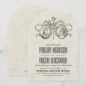 He and She Wedding Invitation (Devant / Derrière)