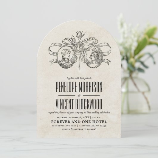 He and She Wedding Invitation (Debout devant)