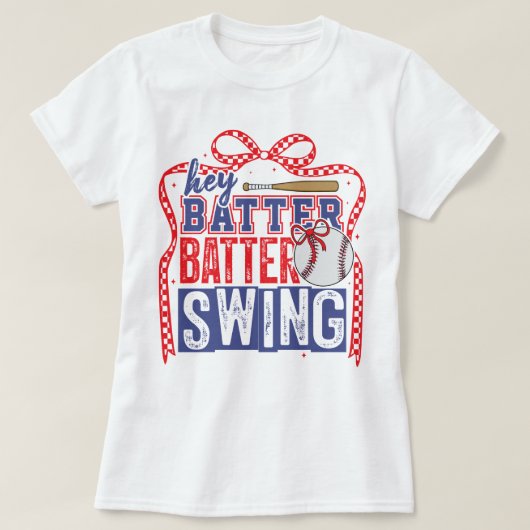 Hé Batteur Batteur Swing T-Shirt de Baseball Idée  (Design devant)