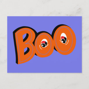 Hé Boo Bang ik je bang Typografie Tekening Kunst Briefkaart
