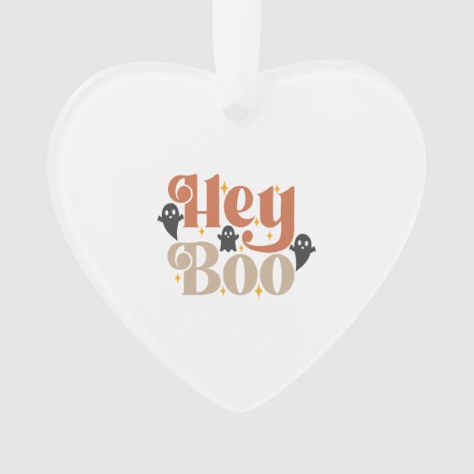 Hé Boo Boho Halloween Hé Boo Geest Ornament (voorkant)