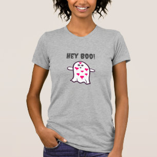 Hé Boo! Geest bedekt met harten T-shirt