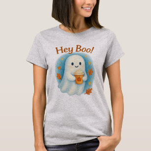 Hé Boo! Schattig spook met pompoenlatte T-shirt