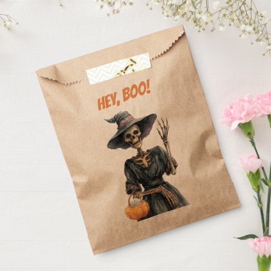Hé, Boo! | Spooky Skeleton Witch Snoep voorkeursta Bedankzakje (Gezegeld)