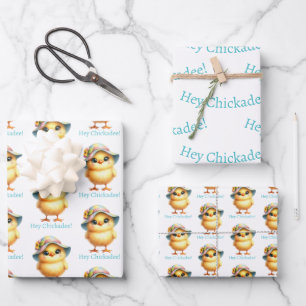 Hé Chickadee! - paaskuiken Inpakpapier Vel