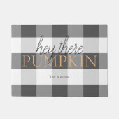 Hé, daar pomkin Black en White Buffalo Check Deurmat (Voorkant)