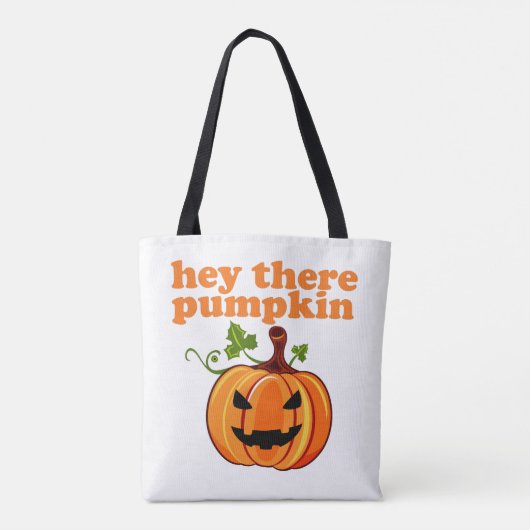 Hé daar pompoenhalloween canvas tas (Achterkant)