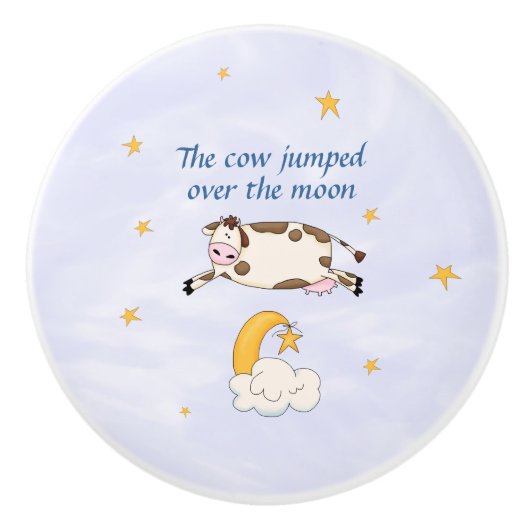 Hé Diddle Diddle - de Koe trok over de maan Keramische Knop (Voorkant)