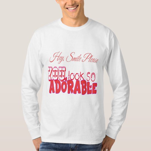 Hé, glimlach alsjeblieft t-shirt (Voorkant)