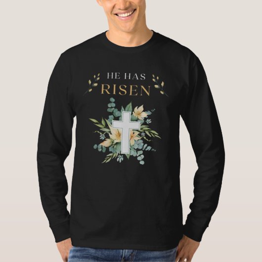 He Has Risen 3 day Jesus Christ Happy Easter Chris T-shirt (Voorkant)
