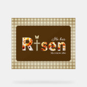 He has RISEN Bible Verse Cross Floral Brown Easter (Recto)