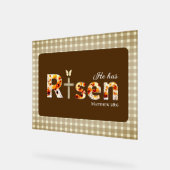 He has RISEN Bible Verse Cross Floral Brown Easter (Angle)
