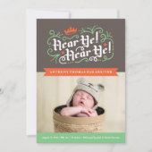 Hé! Hé! Aankondiging van de geboorte in houtskool (Voorkant)