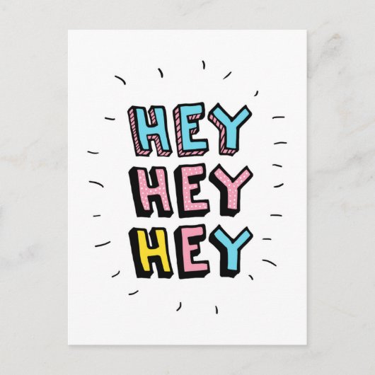 Hé, hé. briefkaart (Voorkant)