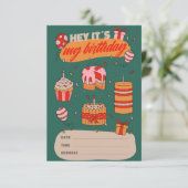 Hé, het is mijn verjaardag, uitnodiging op zondag (Staand voorkant)