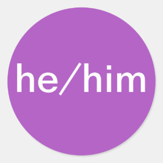 He/Him Pronoun Sticker voor naamplaatjes