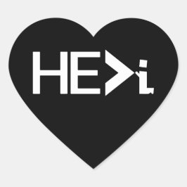 HE>I KNIELING BIDDEN - HIJ Groter dan ik WIT Hart Sticker