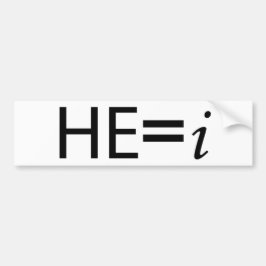 HE=i (zwart) Bumpersticker
