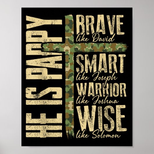 He Is Pappy Camo Religious Father's Day Christian  Poster (Voorkant)