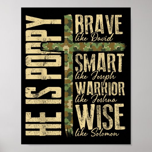 He Is Ppy Camo Religious Father's Day Christian Da Poster (Voorkant)