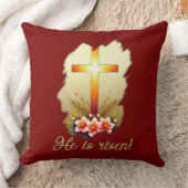 He Is Risen – Christian Easter Cross - almofada Kussen (Deken)