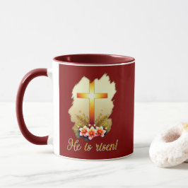 He Is Risen – Christian Easter Cross Art - caneca Mok