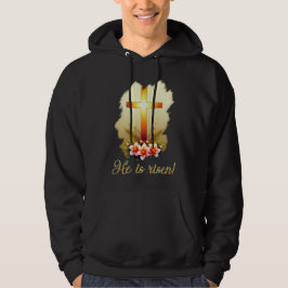 He Is Risen – Christian Easter Cross Art moletom Hoodie