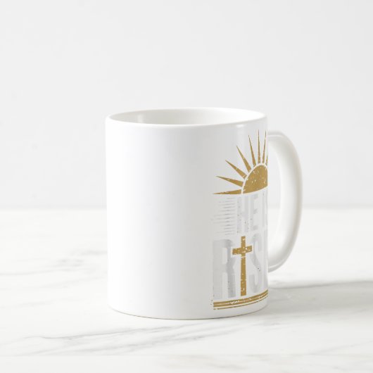 He Is Risen Christian Easter Men Women Toddler Boy Koffiemok (Voorkant rechts)