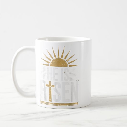 He Is Risen Christian Easter Men Women Toddler Boy Koffiemok (Links)