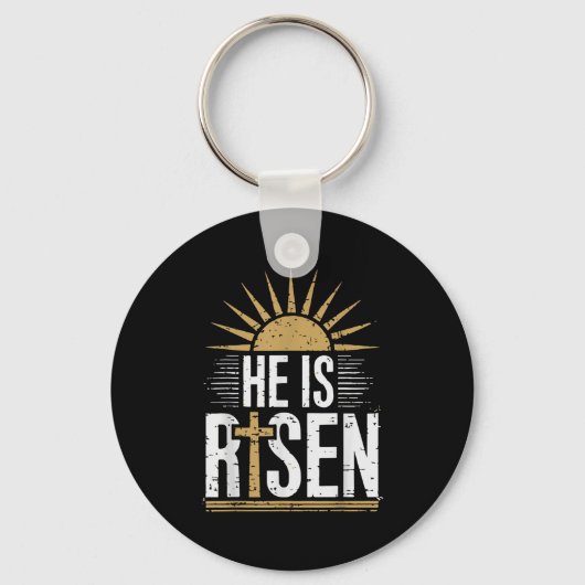 He Is Risen Christian Easter Men Women Toddler Boy Sleutelhanger (Voorkant)