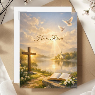 He Is Risen Christian Easter Resurrection  Briefkaart