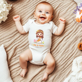 He Is Risen, Cute Jesus, Religious Easter Baby Romper