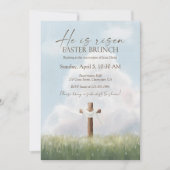 He Is Risen Easter Brunch Cross Resurrection Kaart (Voorkant)