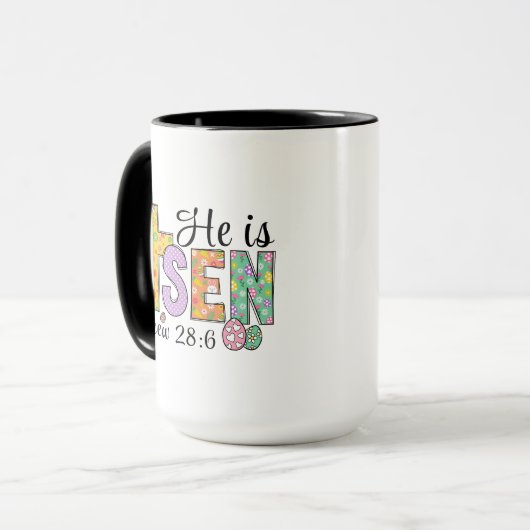 He Is Risen Easter Christian Coffee Mug (Devant gauche)