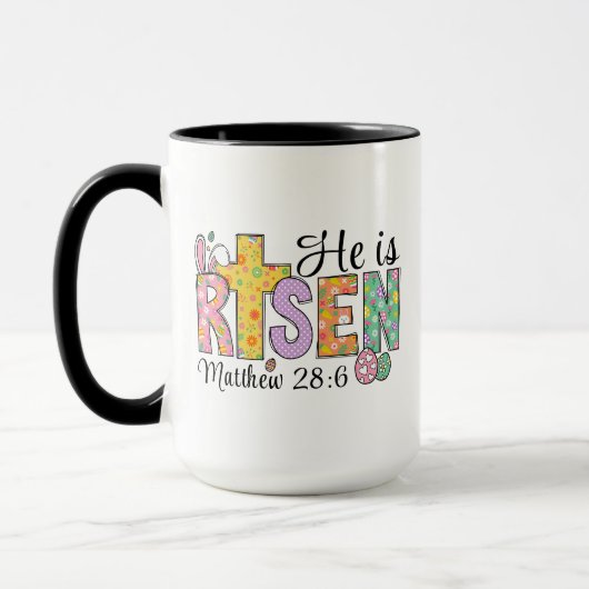 He Is Risen Easter Christian Coffee Mug Mok (Links)