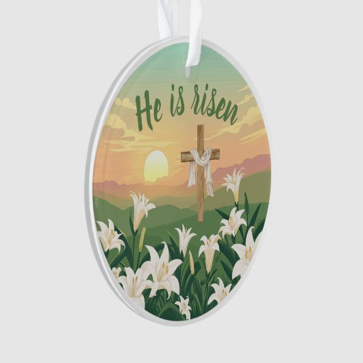 He is Risen Easter Sunrise Personalized Ornament (voorkant)