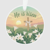 He is Risen Easter Sunrise Personalized Ornament (voorkant)