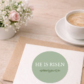 He Is Risen Minimal Easter Faith Round Sticker