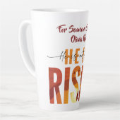 He Is Risen Personalised Image & Text Latte Mug (Angle gauche)